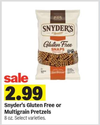 Snyder’s Gluten Free or Multigrain Pretzels