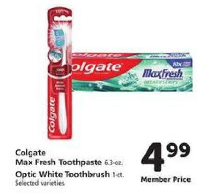 Colgate Max Fresh Toothpaste & Optic White Toothbrush