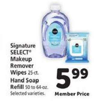 Signature SELECT Makeup Remover Wipes / Hand Soap Refill