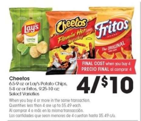 Cheetos, Lay's Potato Chips, Fritos