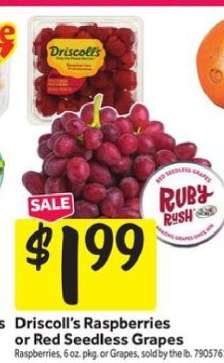 Driscoll's Raspberries or Red Seedless Grapes