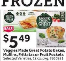 Veggies Made Great Potato Bakes, Muffins, Frittatas or Fruit Pockets