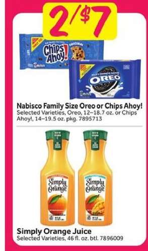 Nabisco Family Size Oreo or Chips Ahoy!