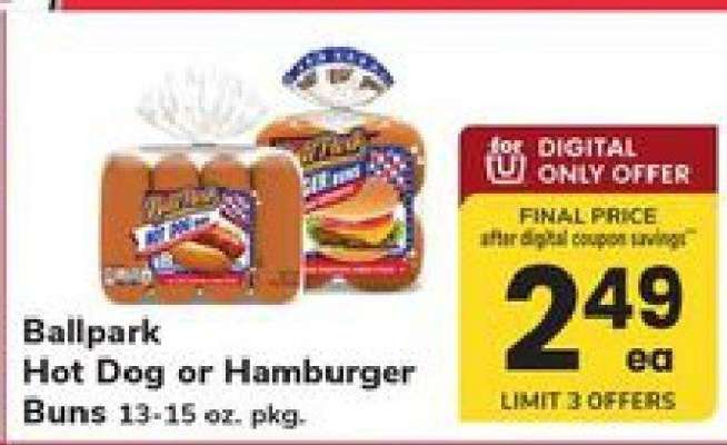 Ballpark Hot Dog or Hamburger Buns