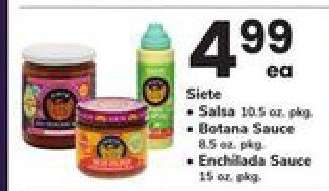 Siete Salsa, Botana Sauce, Enchilada Sauce