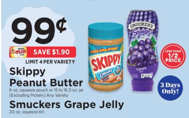 Skippy Peanut Butter & Smuckers Grape Jelly