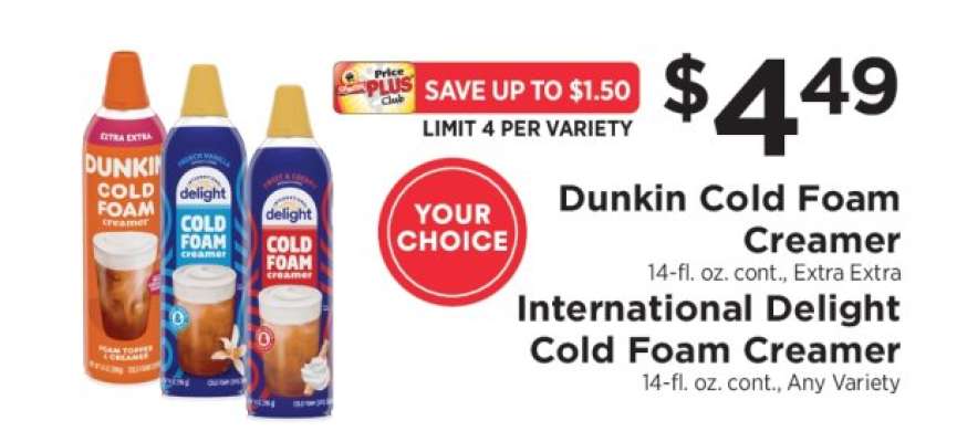 Dunkin Cold Foam Creamer / International Delight Cold Foam Creamer