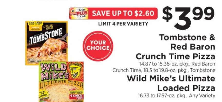 Tombstone & Red Baron Crunch Time Pizza