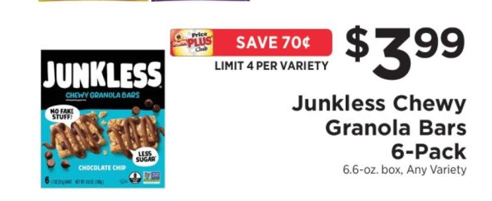 Junkless Chewy Granola Bars 6-Pack