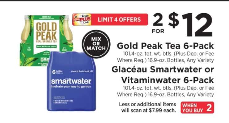 Gold Peak Tea 6-Pack / Glacéau Smartwater or Vitaminwater 6-Pack