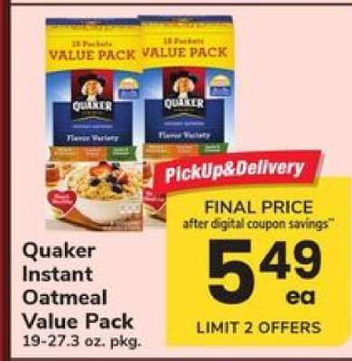 Quaker Instant Oatmeal Value Pack