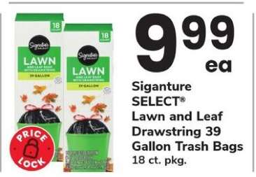 Signature SELECT Lawn and Leaf Drawstring Trash Bags