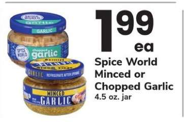 Spice World minced or chopped garlic