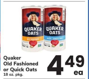 Quaker Old Fashioned or Quick Oats*