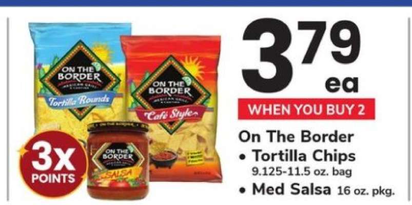 On The Border Tortilla Chips & Med Salsa