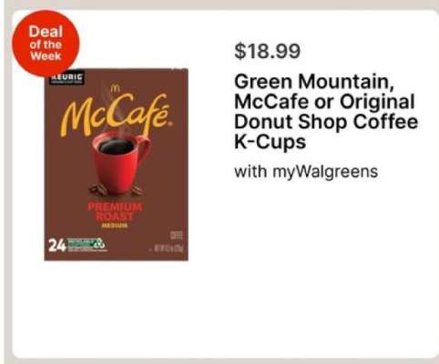 Green Mountain, McCafe or Original Donut Shop Coffee K-Cups