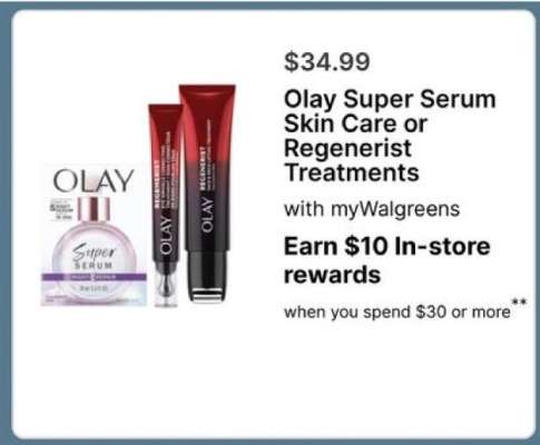 Olay Super Serum Skin Care or Regenerist Treatments
