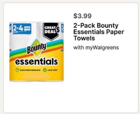 2-Pack Bounty Essentials Paper Towels