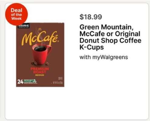 Green Mountain, McCafe or Original Donut Shop Coffee K-Cups