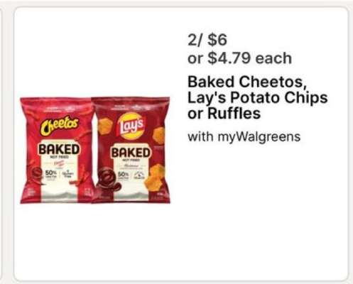 Baked Cheetos, Lay's Potato Chips or Ruffles