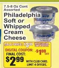 Philadelphia Soft Or Whipped Cream Cheese
