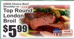 USDA Choice Beef Shoulder or Top Round London Broil