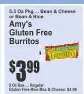Amy's Gluten Free Burritos