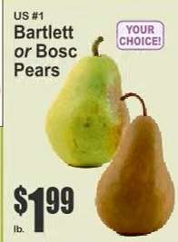 Bartlett or Bosc Pears