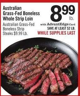 Australian Grass-Fed Boneless Whole Strip Loin