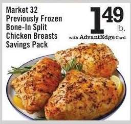 Market 32 Previously Frozen Bone-In Split Chicken Breasts Savings Pack