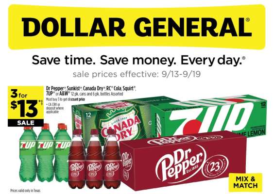 Dr Pepper® Sunkist® Canada Dry® RC® Cola Squirt® 7UP® or A&W®