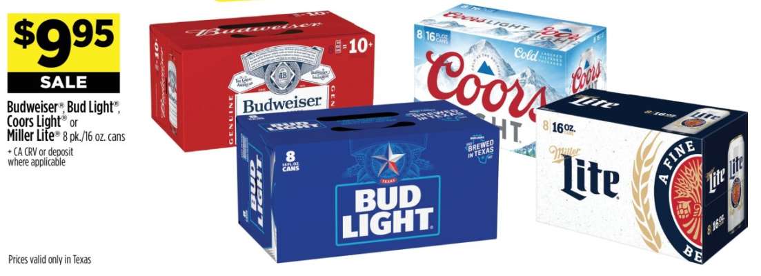 Budweiser, Bud Light, Coors Light or Miller Lite