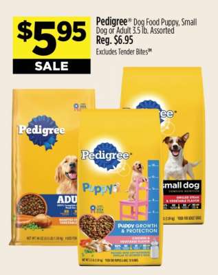 Pedigree Dog Food Puppy, Small Dog or Adult 3.5 lb. Assorted