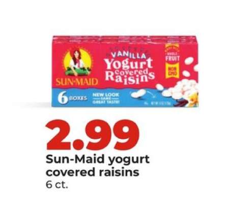 Sun-Maid yogurt covered raisins