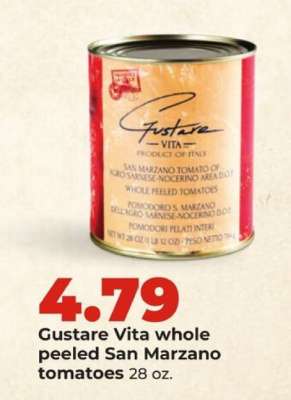 Gustare Vita whole peeled San Marzano tomatoes