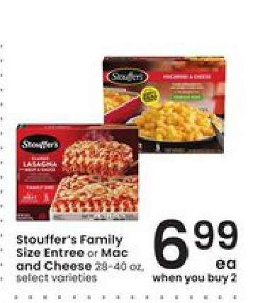 Stouffer's Family Size Entree or Mac and Cheese