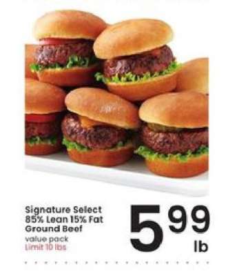 Signature Select 85% Lean 15% Fat Ground Beef