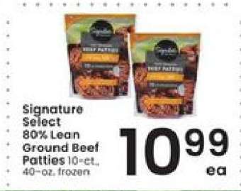 Signature SELECT 80% Lean Ground Beef Patties