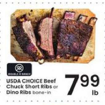 USDA CHOICE Beef Chuck Short Ribs or Dino Ribs