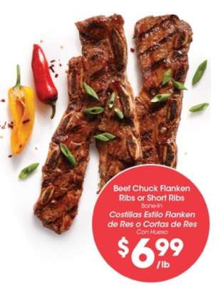 Beef Chuck Flanken Ribs or Short Ribs