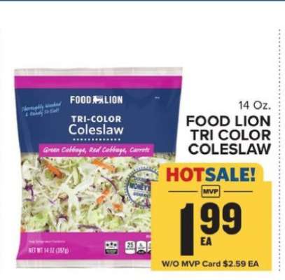 FOOD LION TRI COLOR COLESLAW