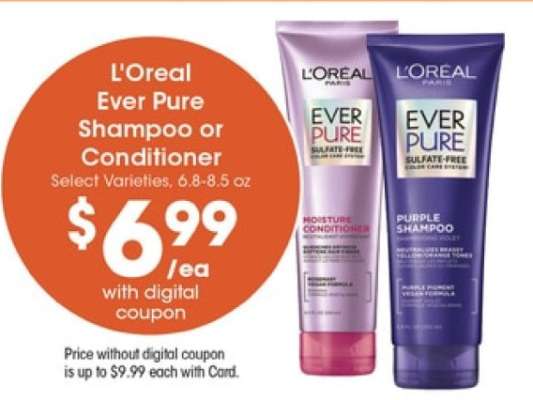 L' Oréal Ever Pure Shampoo or Conditioner