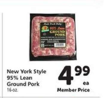 New York Style 95% Lean Ground Pork