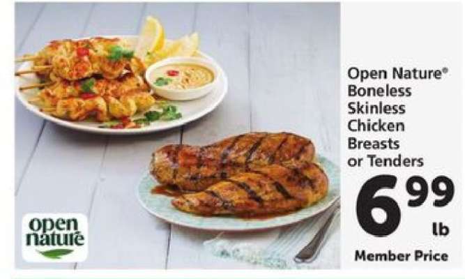 Open Nature Boneless Skinless Chicken Breasts or Tenders