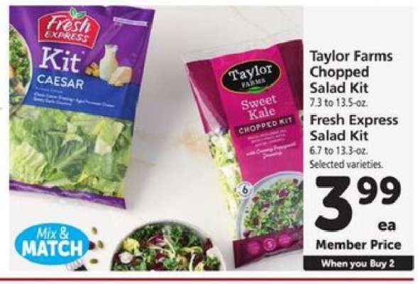 Taylor Farms Chopped Salad Kit & Fresh Express Salad Kit