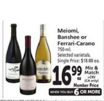 Meiomi, Banshee or Ferrari-Carano