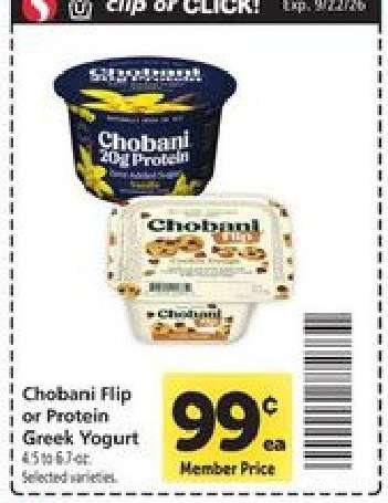 Chobani Flip or Protein Greek Yogurt