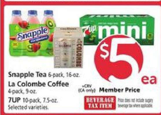 Snapple Tea, La Colombe Coffee, 7UP