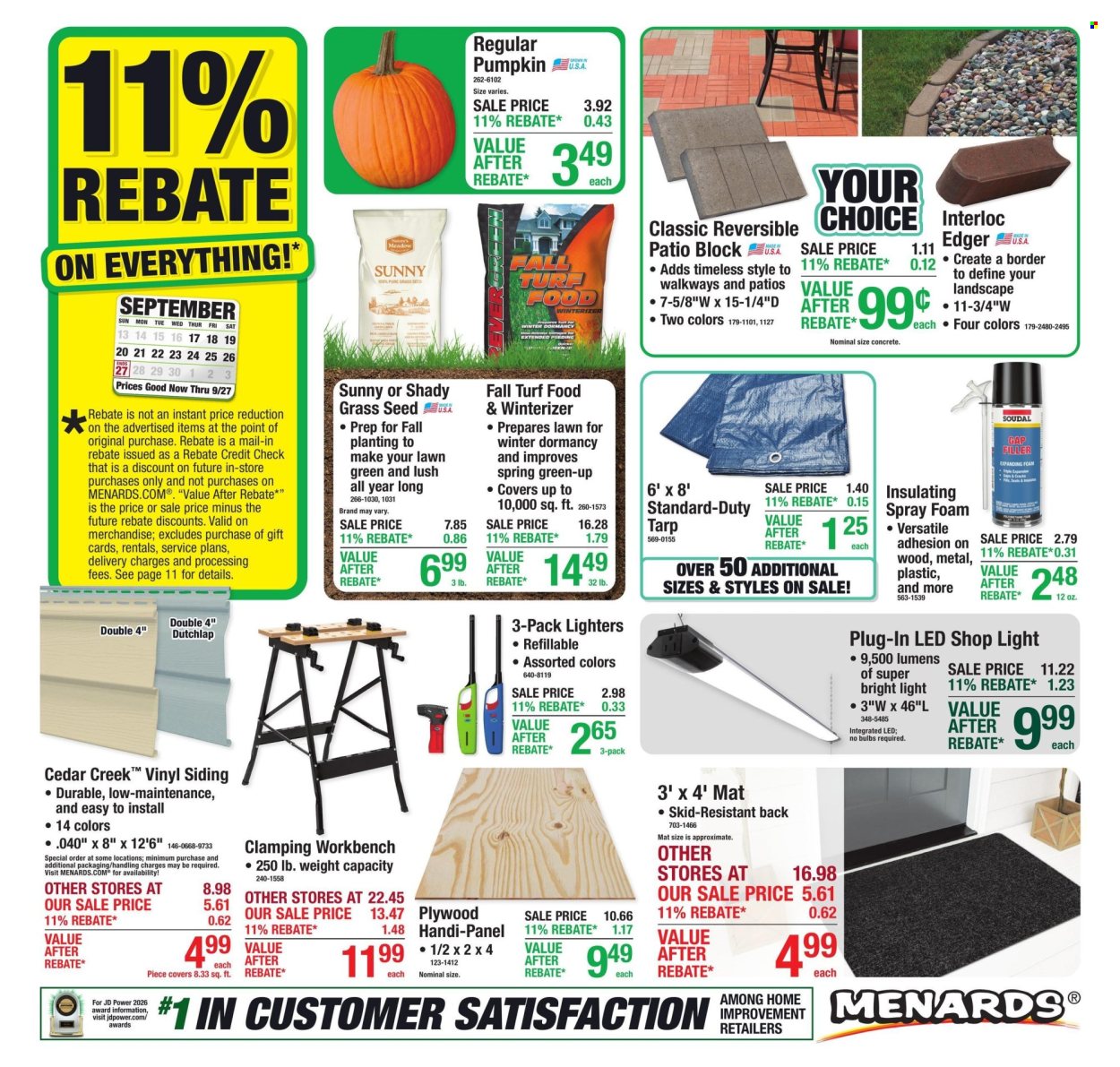Menards ad - 09/17/2026 - 09/27/2026. Page 1