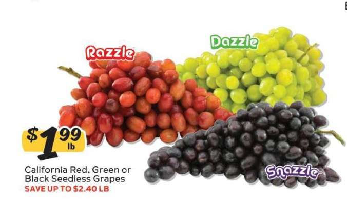 California Red, Green or Black Seedless Grapes